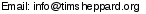 This artist's e-mail address is hidden inside a graphic to protect them from spam.  To send Tim Sheppard an e-mail, please type the address directly in to your E-mail software. If you are unable to read the graphic for any reason, please contact us at admin@crossrhythms.co.uk and we will supply you with the addresses you require.