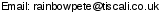 This artist's e-mail address is hidden inside a graphic to protect them from spam.  To send Rainbow Pete an e-mail, please type the address directly in to your E-mail software. If you are unable to read the graphic for any reason, please contact us at admin@crossrhythms.co.uk and we will supply you with the addresses you require.