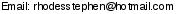 This artist's e-mail address is hidden inside a graphic to protect them from spam.  To send Stephen Rhodes an e-mail, please type the address directly in to your E-mail software. If you are unable to read the graphic for any reason, please contact us at admin@crossrhythms.co.uk and we will supply you with the addresses you require.